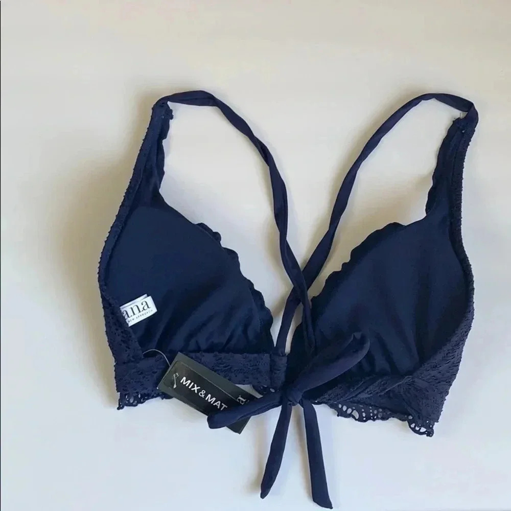 A.N.A Swim Navy Blue Lace Bikini Top, Swim Brief Plus 2X NWT - Picture 4 of 15